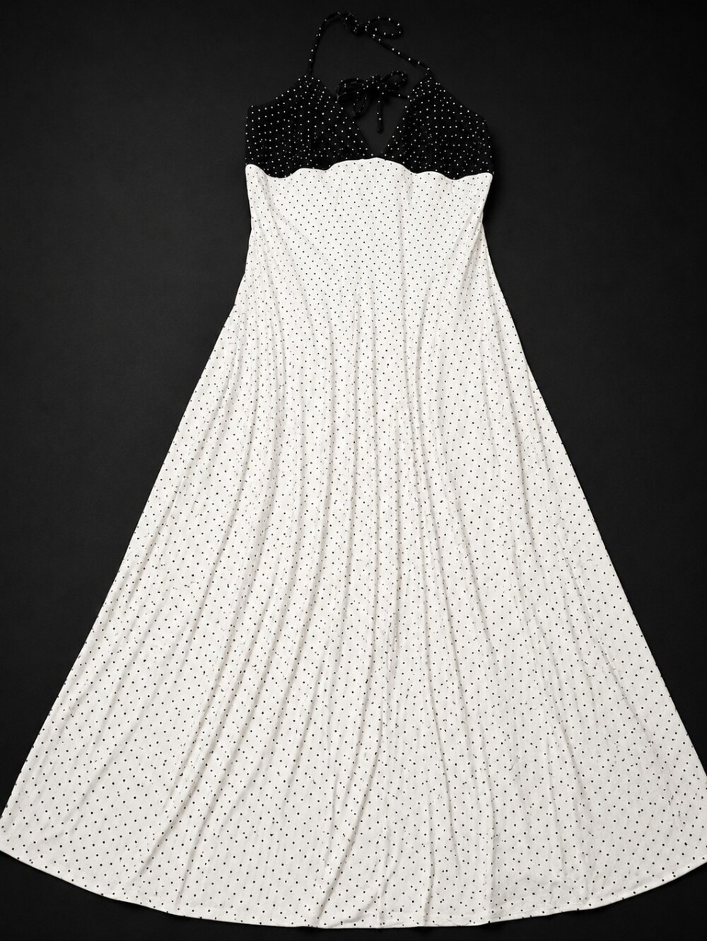 wild fable Black & White Polka Dot Strapless Halter Dress - Picture 5 of 7
